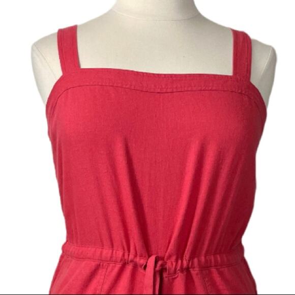 Gap Women's Romper Pink Adjustable Straps Linen Blend Salmon Pink New Size 14 - Picture 5 of 13